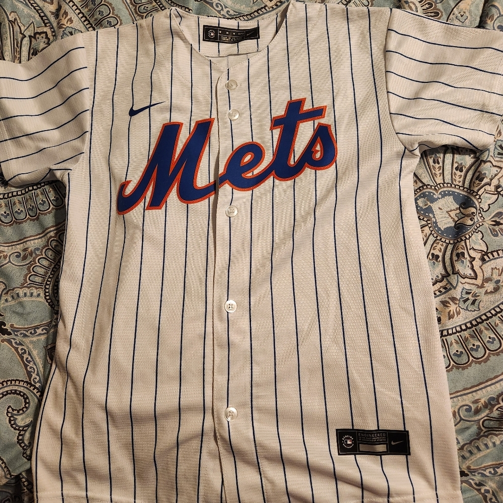 NY Mets Jacob deGrom Nike White Jersey #48 Boys Size M